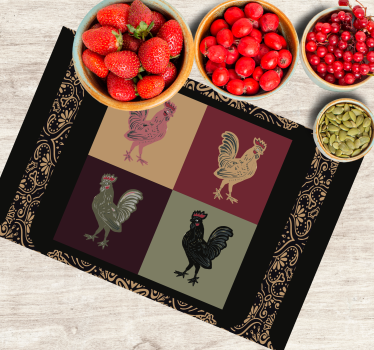 Individual mesa original motivos de pollo vibrantes - TenVinilo