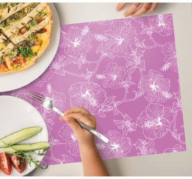 Individual mesa original patrón floral contorneado - TenVinilo