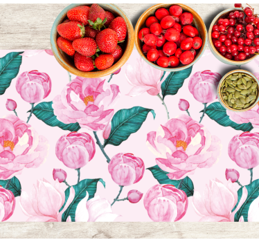 Individual mesa original patrón floral rosa - TenVinilo