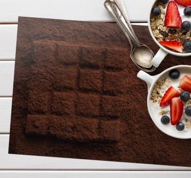 Individual mesa original textura de chocolate en polvo - TenVinilo