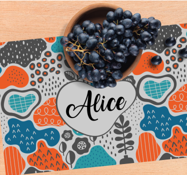 Individual mesa personalizable diseño de nombre juguetón - TenVinilo