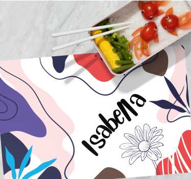 Individual mesa personalizable floral abstracto colorido - TenVinilo