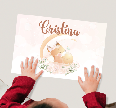 Individual mesa personalizable ilustración de zorro lindo - TenVinilo