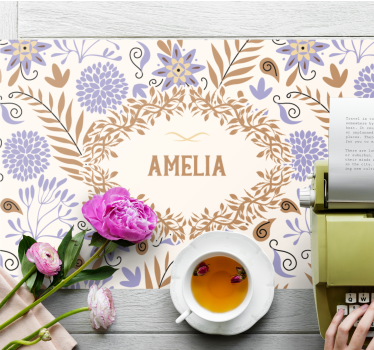 Individual mesa personalizable manteles con flores - TenVinilo