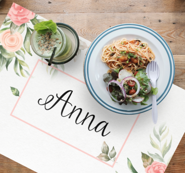 Individual mesa personalizable manteles florales - TenVinilo