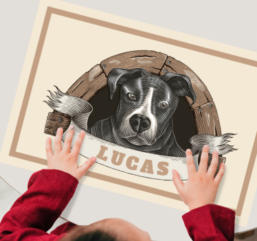 Individual mesa personalizable Perro en un sorteo - TenVinilo
