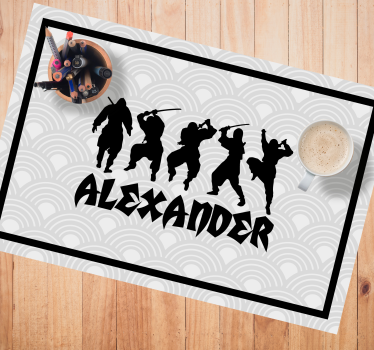 Individual mesa personalizable siluetas ninja warrior - TenVinilo
