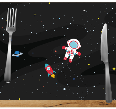Individual original mesa Astronauta solitario con cohete - TenVinilo
