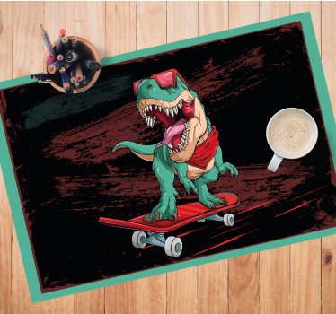Individual original mesa Patinaje dinosaurio verde - TenVinilo