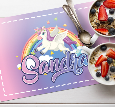 Individuales de mesa personalizables de unicornio - TenVinilo
