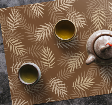 Individuales originales para mesa Hojas de palmera beige - TenVinilo