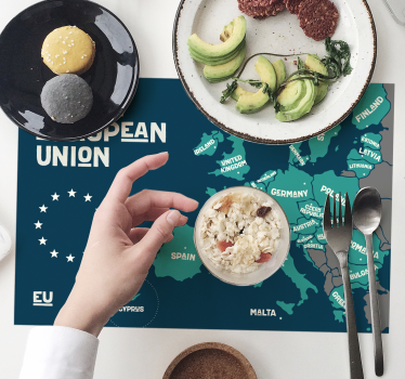 Individuales originales para mesa Mapa de la unión europea - TenVinilo