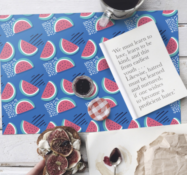 Individuales originales para mesa Sandía en rodajas en azul - TenVinilo