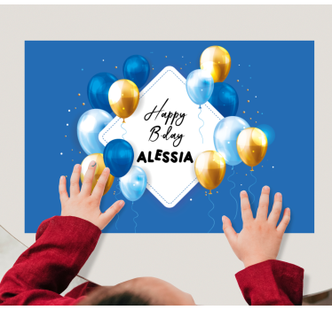 Individuales para mesa con nombre Fiesta de globos y papeles con  - TenVinilo