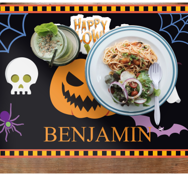 Mantel individual rectangular Patrón de halloween para niños con  - TenVinilo