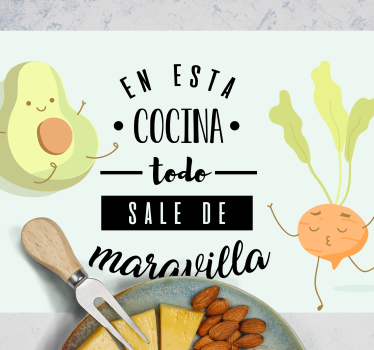 Mantel individual texto Frase en esta cocina - TenVinilo