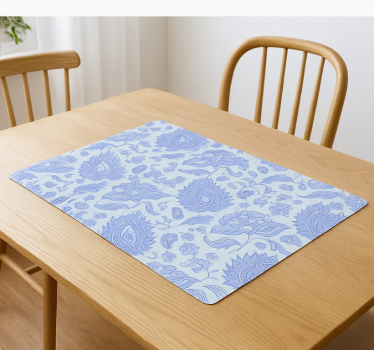 Manteles individuales indios con patrón paisley azul floral - TenVinilo