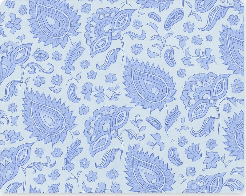 Manteles individuales indios con patrón paisley azul floral - TenVinilo