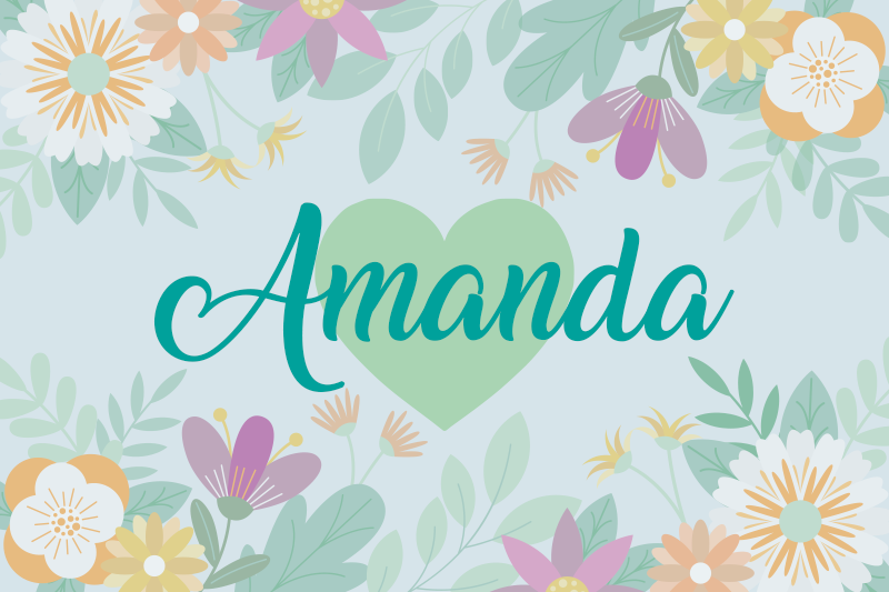 Individual mesa personalizable corazón floral amanda - TenVinilo