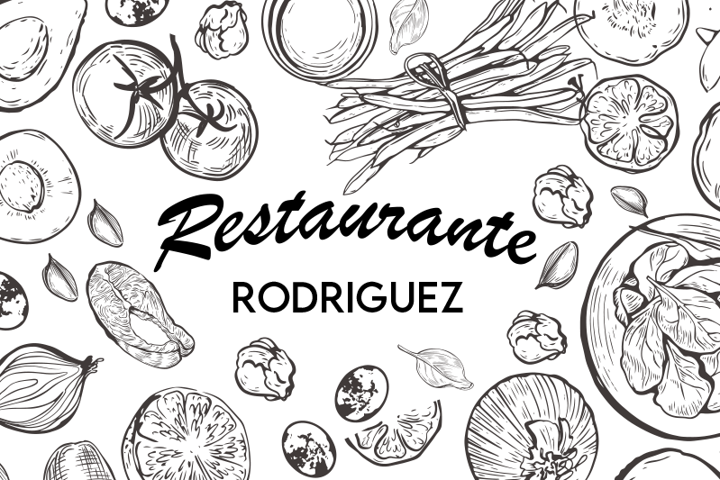 Mantel individual frutas restaurante con nombre - TenVinilo