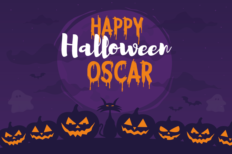 Mantel individual feliz halloween personalizable - TenVinilo