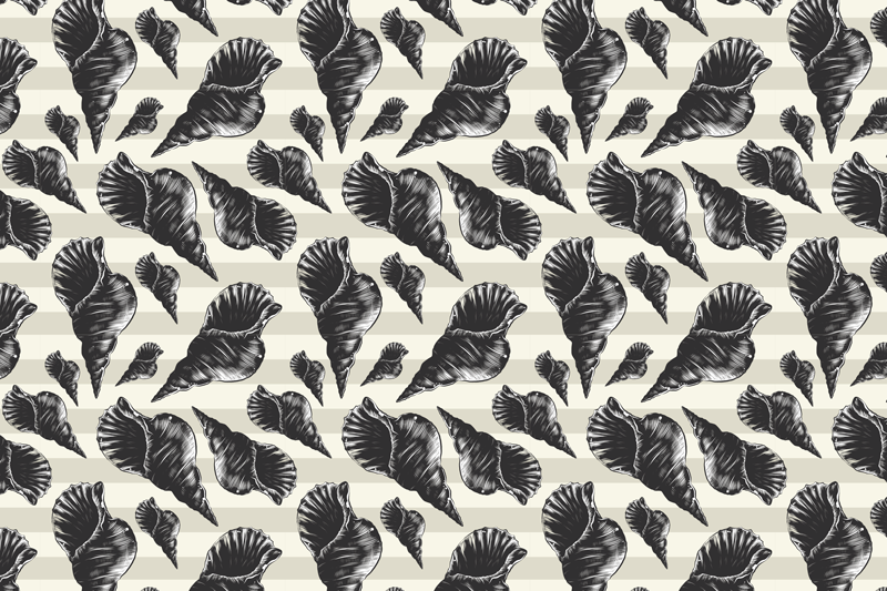 Individual mesa moderno elegantes motivos de conchas - TenVinilo