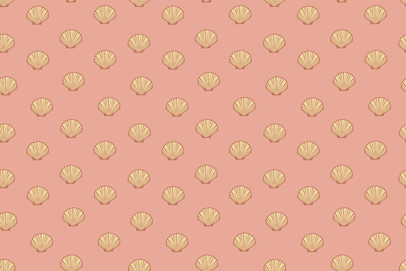 Individual mesa original manteles con patrón de conchas - TenVinilo