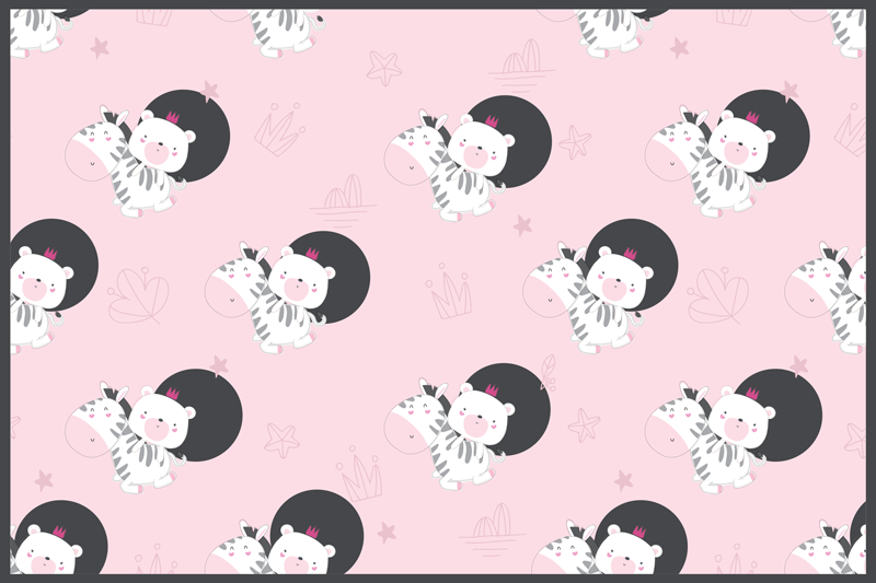 Individual de mesa infantil ilustraciones de cebra linda - TenVinilo