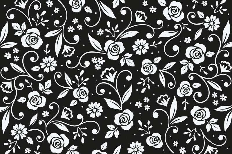 Mantel individual moderno Patrón de flor blanca abstracta - TenVinilo