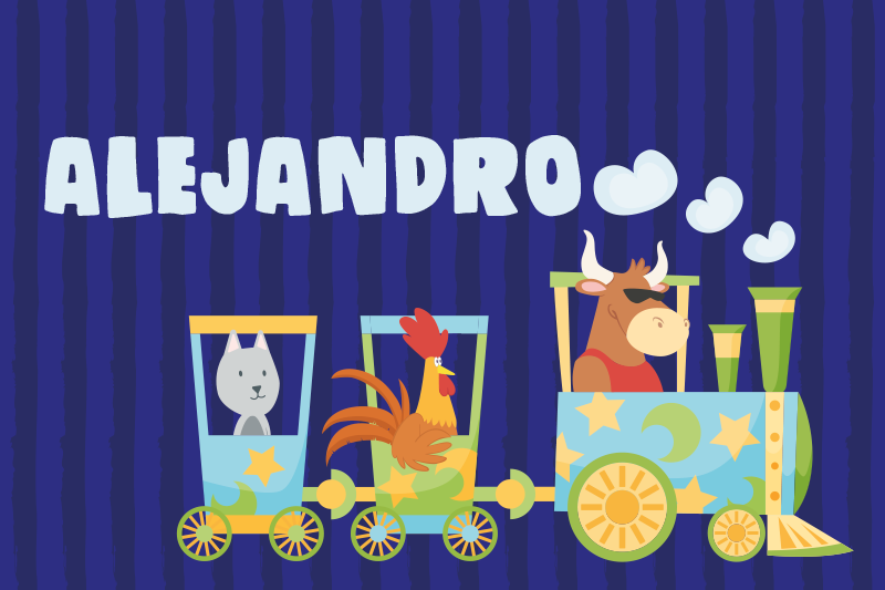 Manteles individuales con nombre Tren para niños - TenVinilo