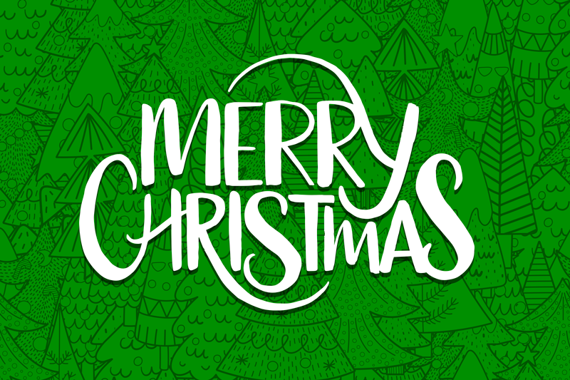 Manteles individuales navideños Feliz navidad con arboles diverti - TenVinilo