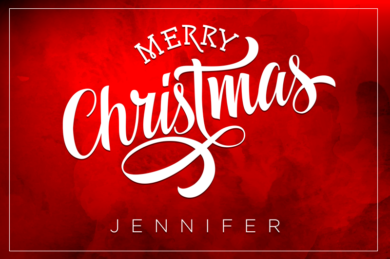 Mantel individual rojo Feliz navidad texto - TenVinilo