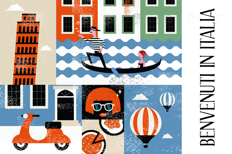 Manteles individuales comida italiana - TenVinilo