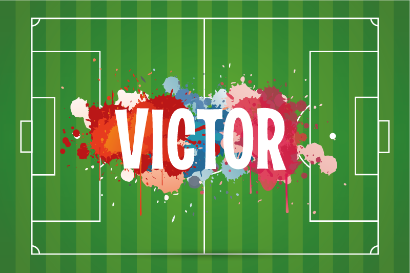 Manteles individuales con nombre Campo de futbol con nombre - TenVinilo