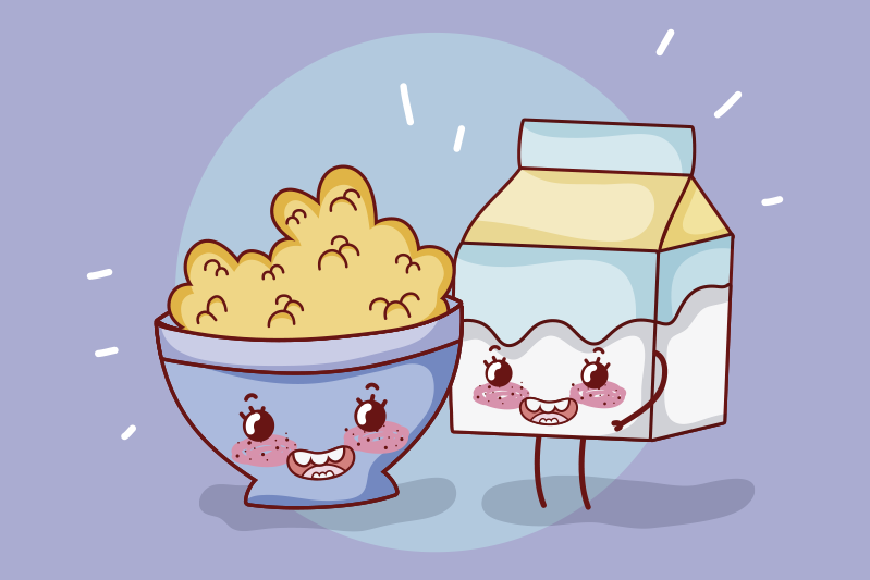 Mantel individual infantil Lindo desayuno de cereales y leche - TenVinilo