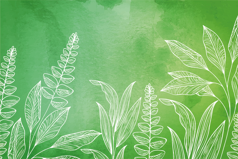 Manteles individuales Color verde con hojas - TenVinilo