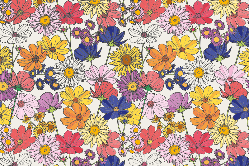 Individual de mesa infantil arreglo botánico vibrante - TenVinilo