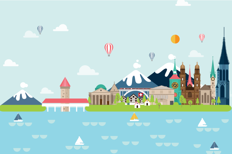 Individual mesa original escena de ciudad colorida - TenVinilo