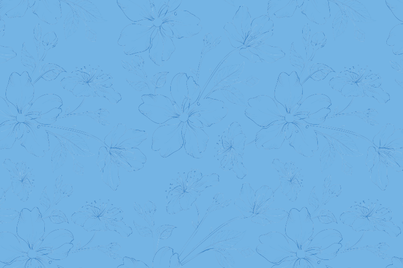 Manteles individuales elegantes Patrón floral azul - TenVinilo