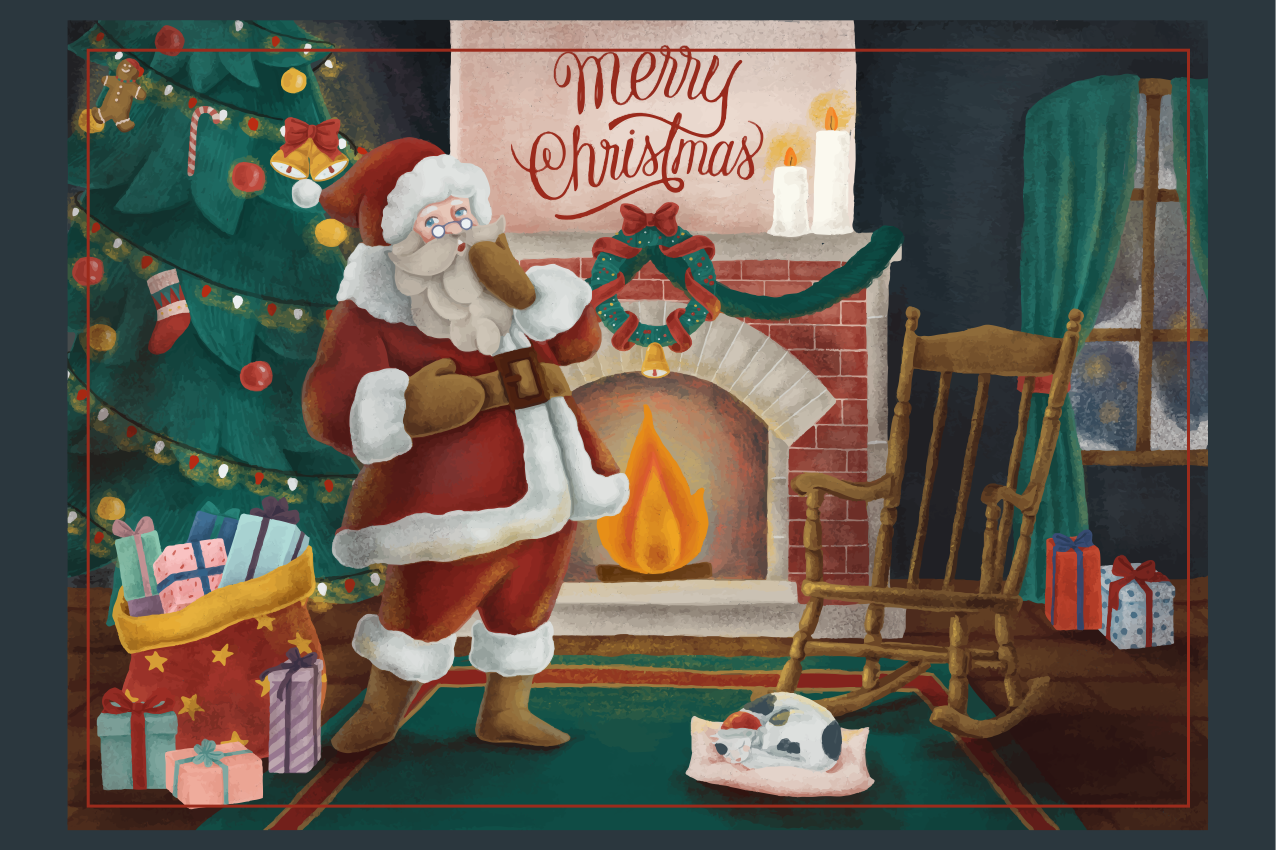 Individual de mesa navideño encuentro de santa claus - TenVinilo