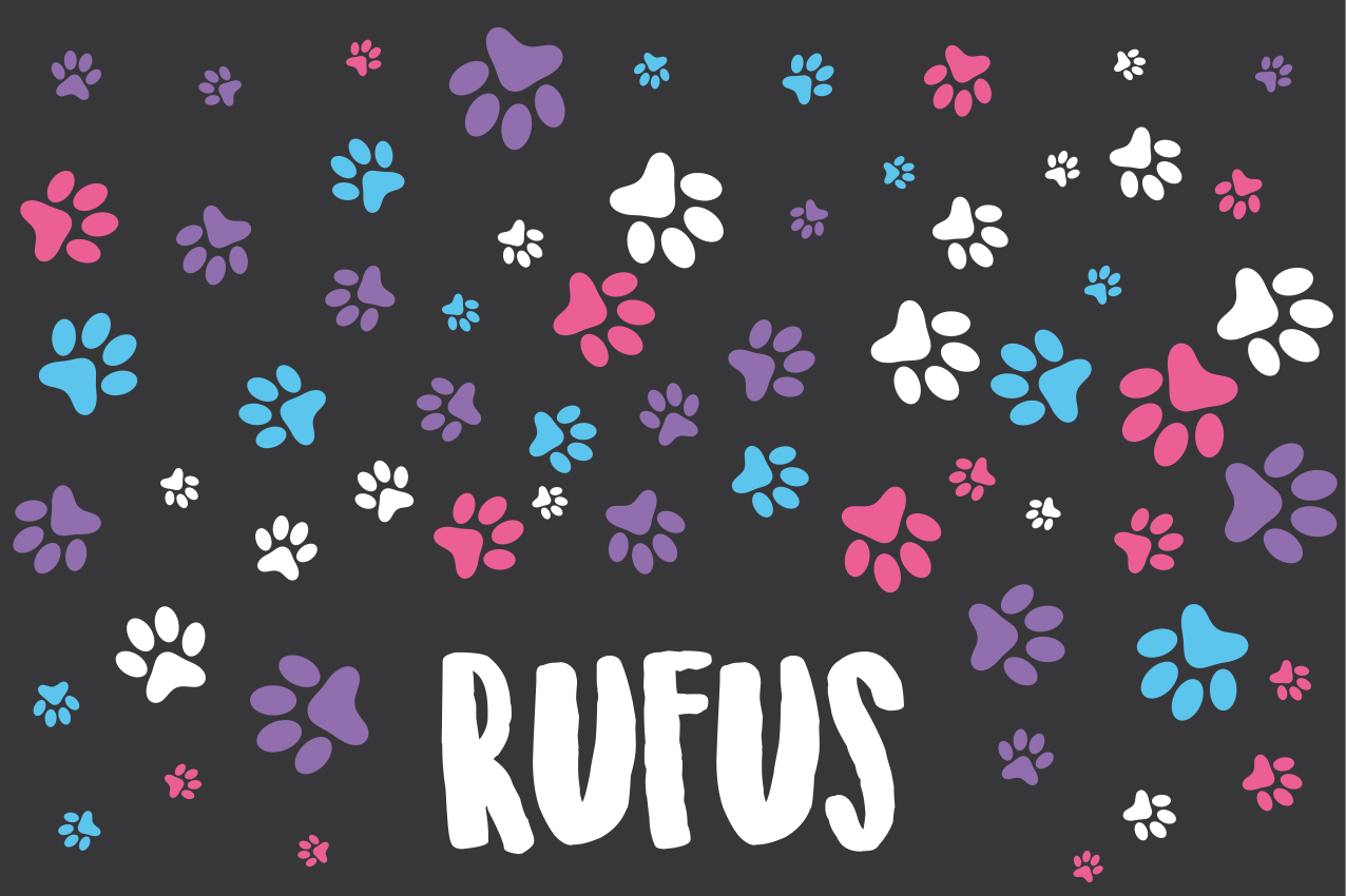 Manteles individuales con nombre Patrón de impresión de la pata - TenVinilo