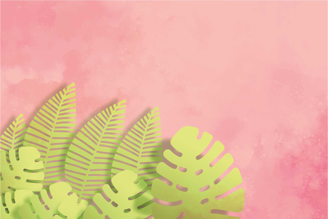 Manteles individuales de vinilo monstera de fondo rosa - TenVinilo