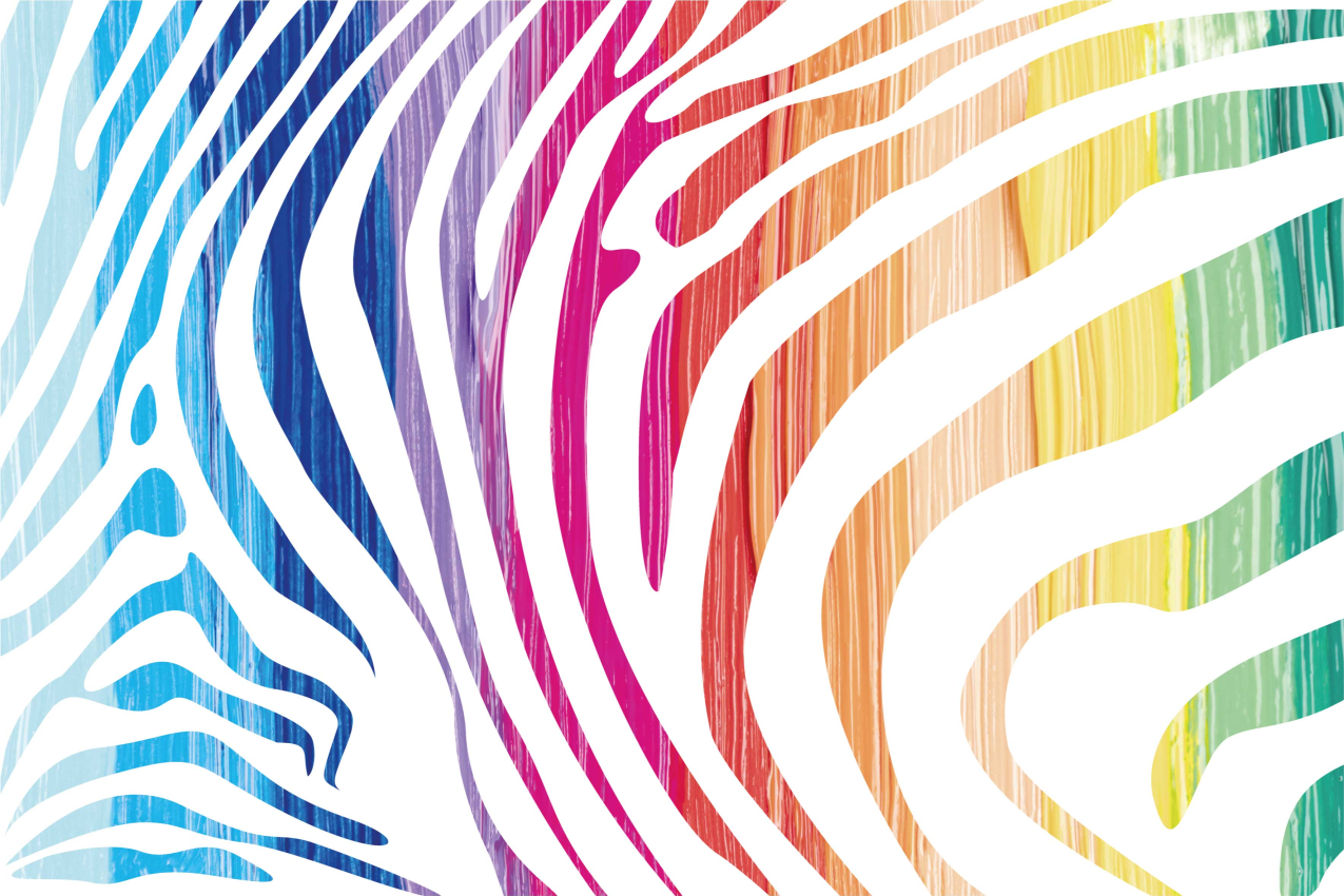 Mantel individual patrón Estampado de cebra de colores - TenVinilo