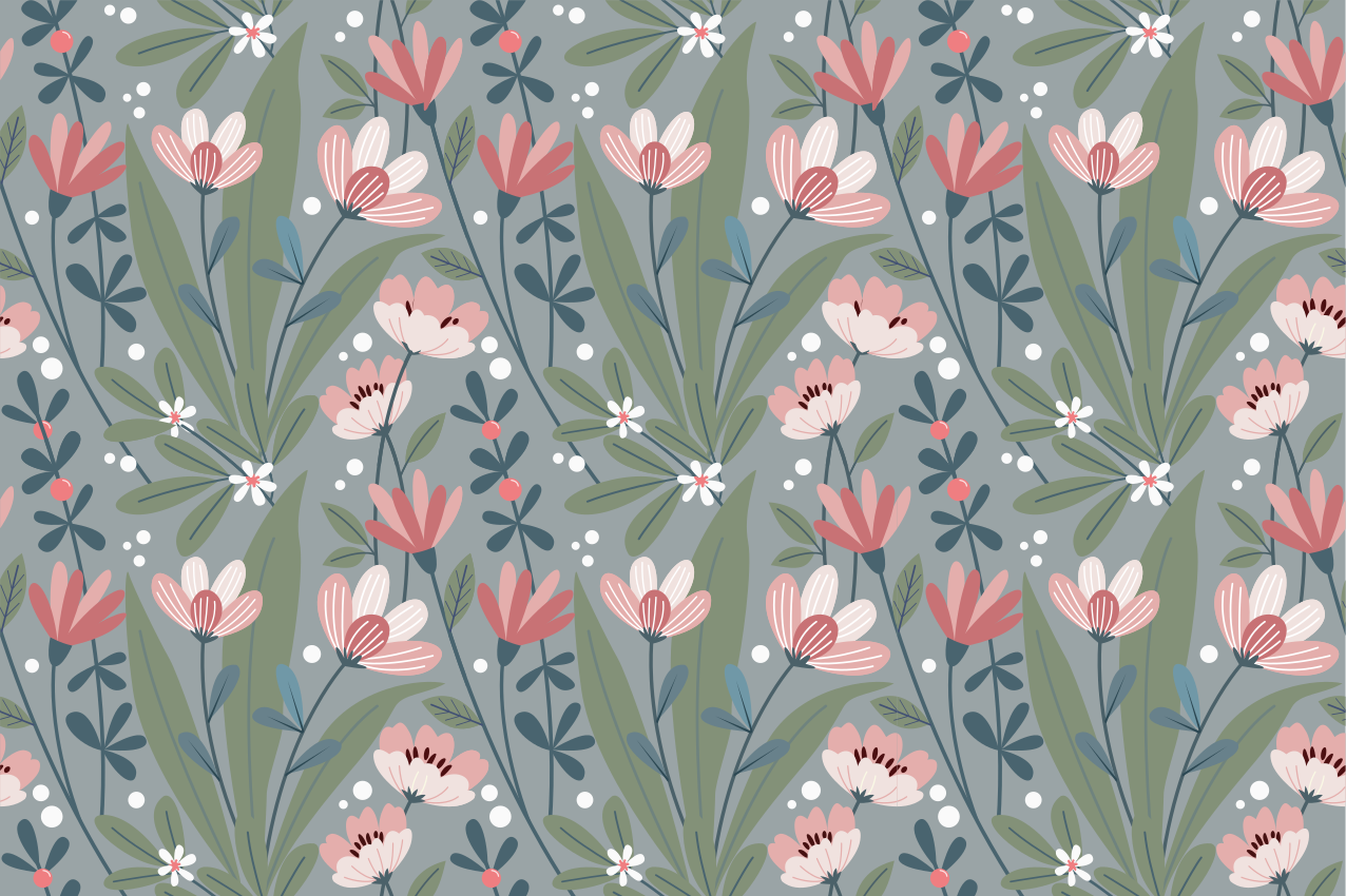 Individual mesa original patrón floral - TenVinilo