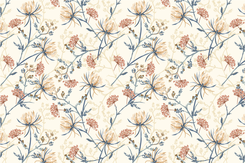 Mantel individual moderno Conjunto de flores vintage - TenVinilo