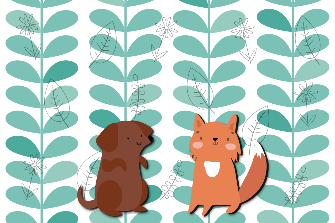 Individual de mesa infantil compañeros animales adorables - TenVinilo