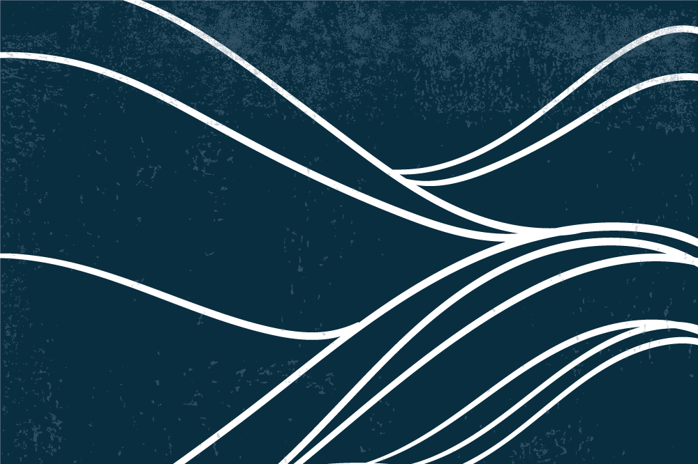 Individual mesa moderno patrón de olas elegante - TenVinilo