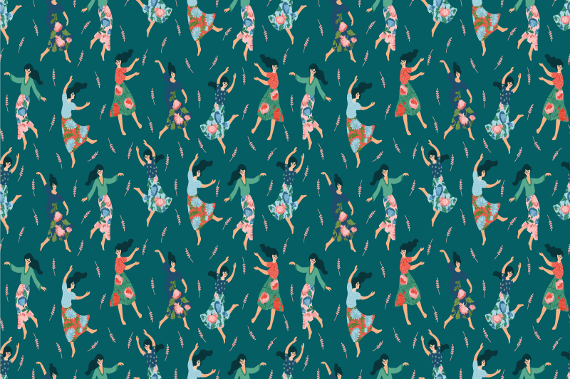 Individual mesa original motivo mujeres bailando - TenVinilo