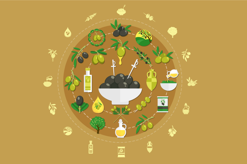 Individual mesa original arreglo de tazón de oliva - TenVinilo