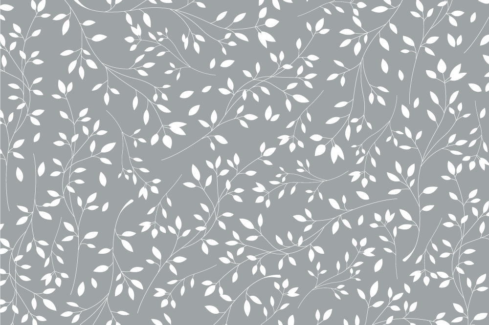 Mantel individual original Patrón de plantas gris y blanco - TenVinilo